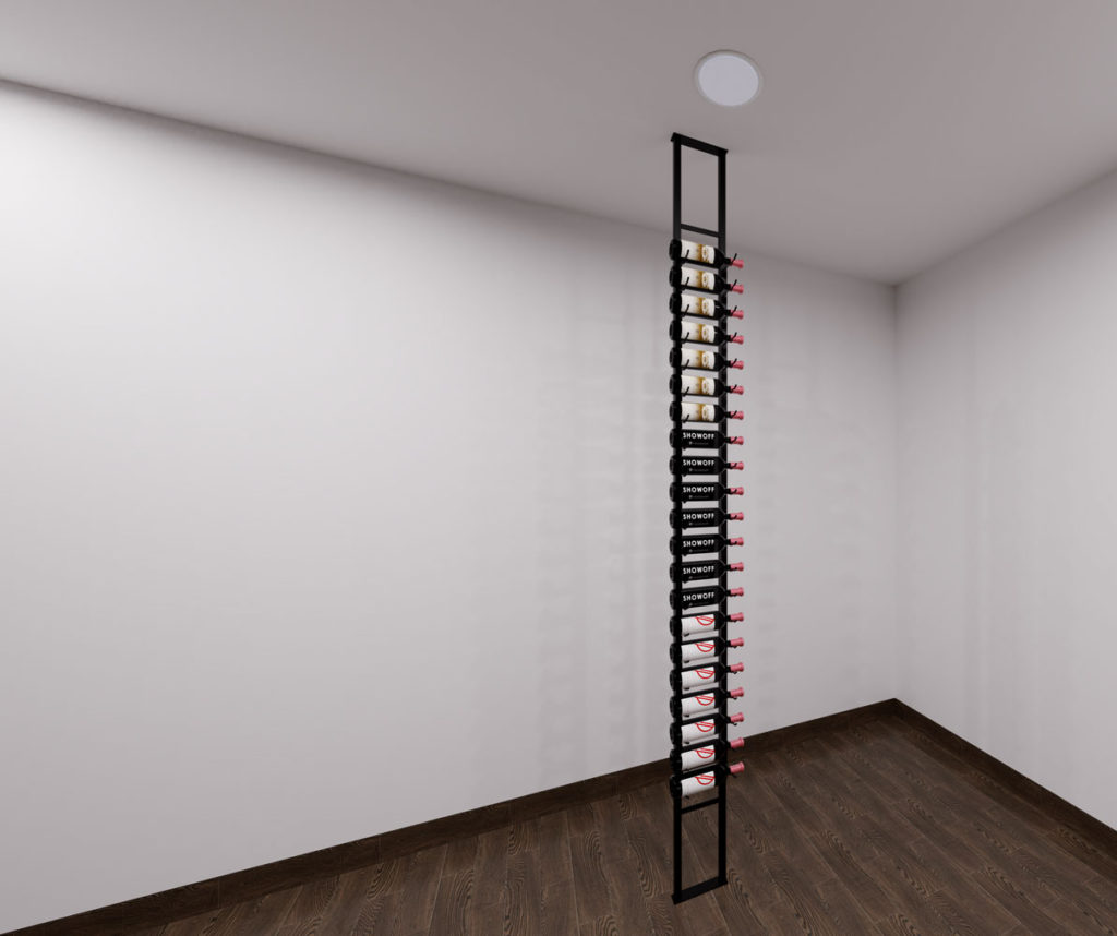 W Series Single Sided Floating Wine Rack Combo Kit (floor-to-ceiling ...