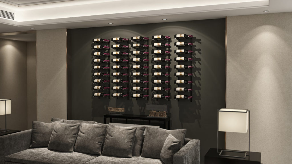 Vino Pins Flex Wall Mounted Metal Wine Rack system (9 to 27 bottles ...