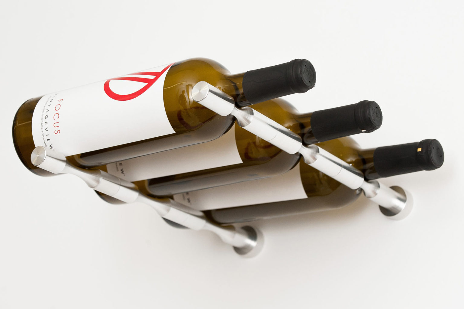 Vino Pins 3 Bottle Kit wall mounted metal wine rack peg system