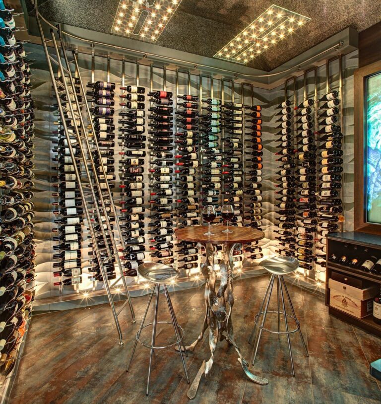 W Series Single Sided Floating Wine Rack Combo Kit (floor-to-ceiling ...